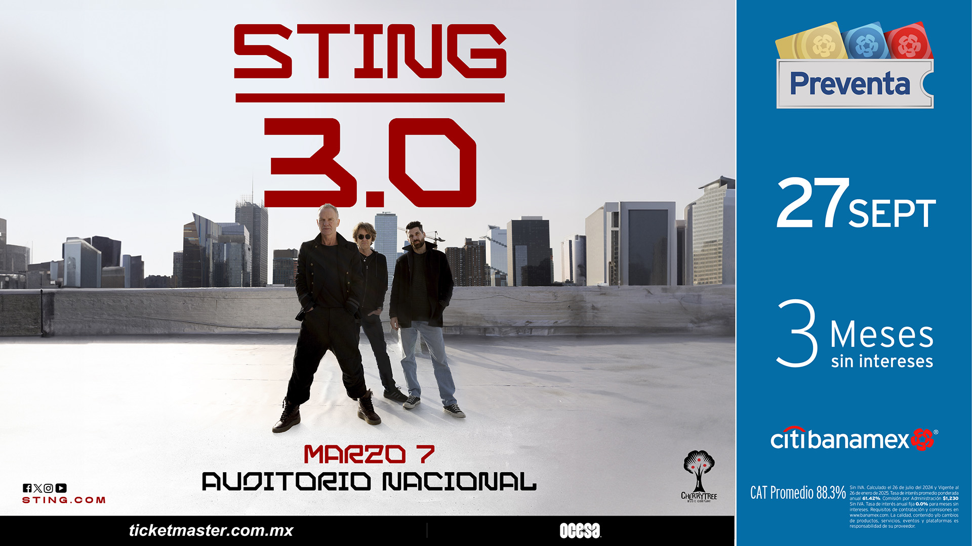 STING regresa a Latinoamérica con su gira mundial "STING 3.0" en 2025